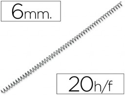 CJ200 espirales Q-Connect metálicos negros 6mm. paso 4:1